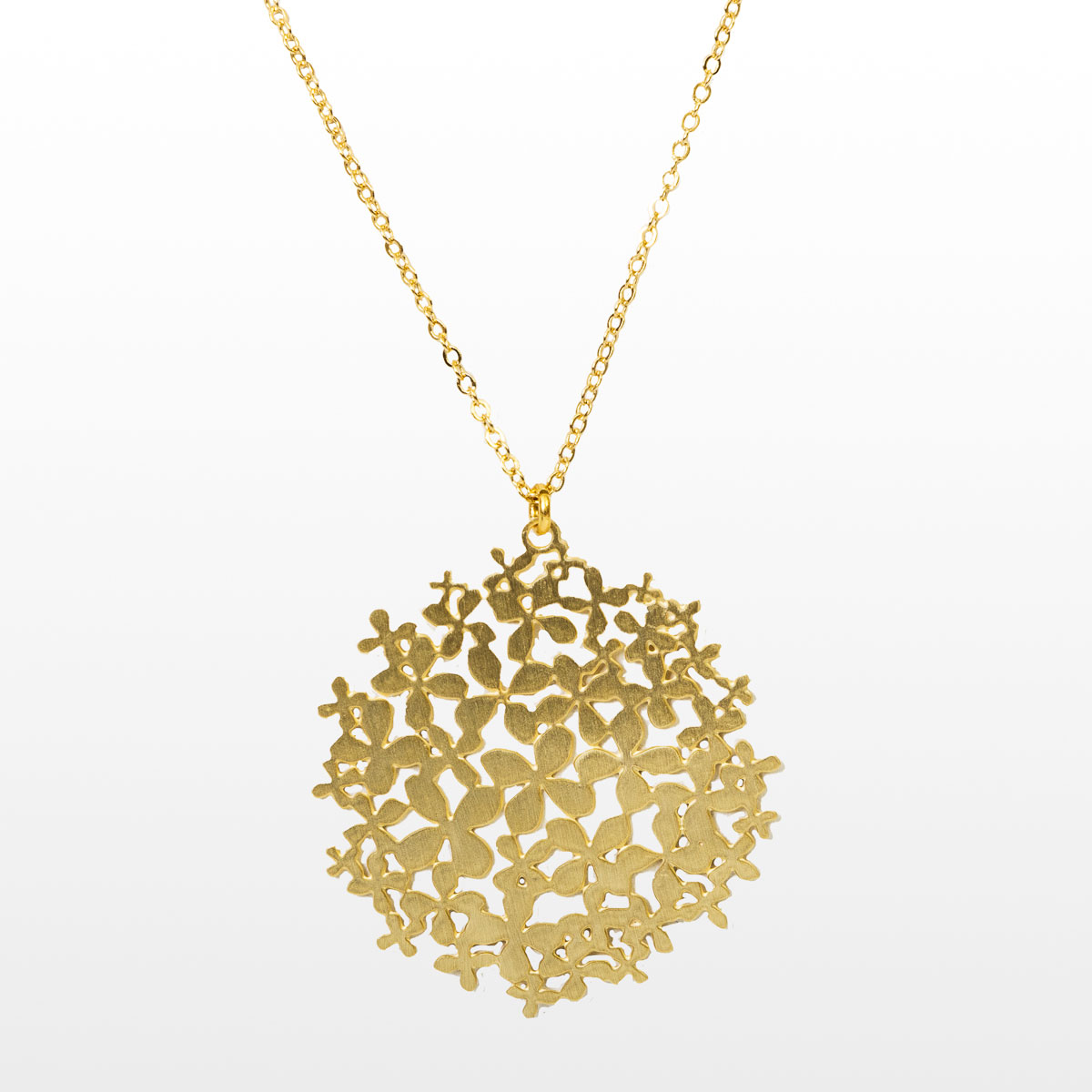Gustav Klimt pendant : Flower Garden (gold or silver finish) - Gold finish