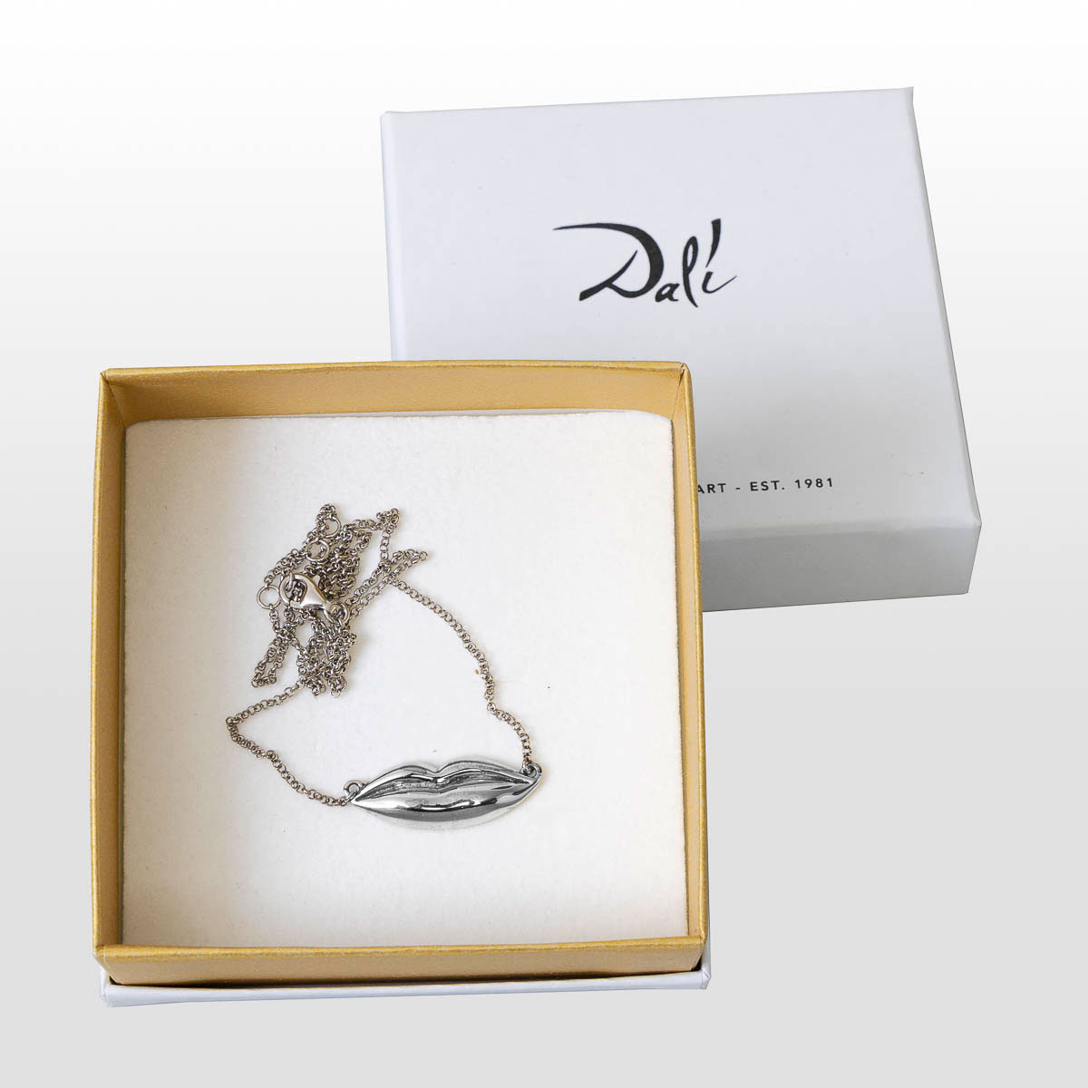 Pendant inspired by Salvador Dali: Lips - silver